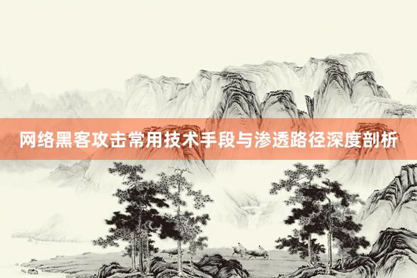 网络黑客攻击常用技术手段与渗透路径深度剖析